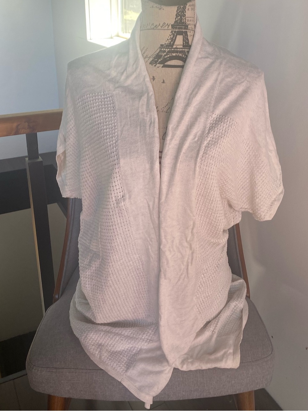 UGG Cream Lightweight Knit Shawl-Collar Shirt Jacket